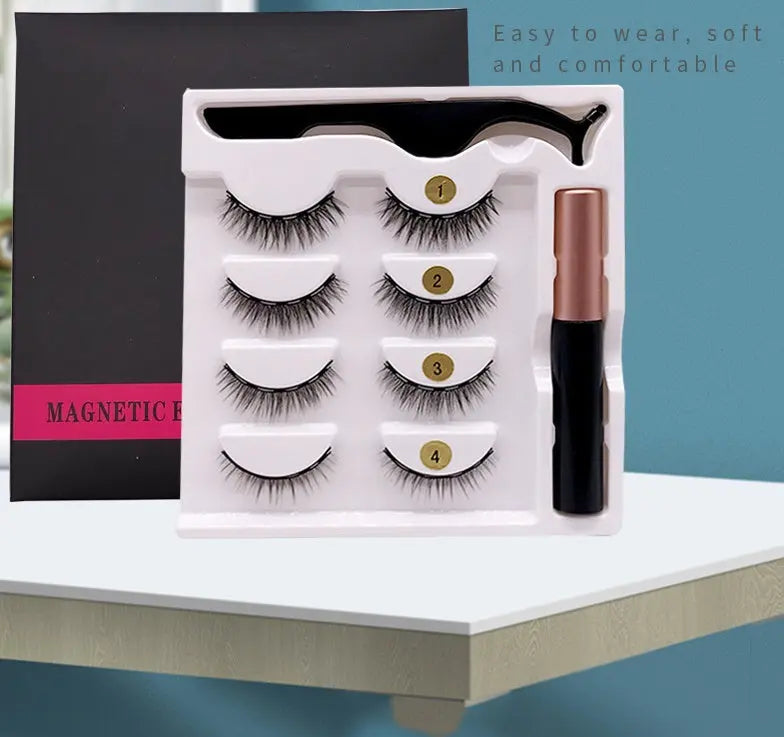 3D Natural Simulation Magnet Eyelashes Spot Four Pairs Of Magnetic Eyeliner Set CJdropshipping