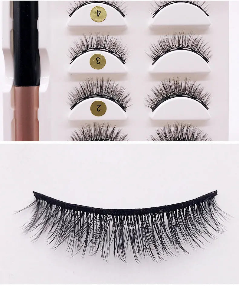 3D Natural Simulation Magnet Eyelashes Spot Four Pairs Of Magnetic Eyeliner Set CJdropshipping