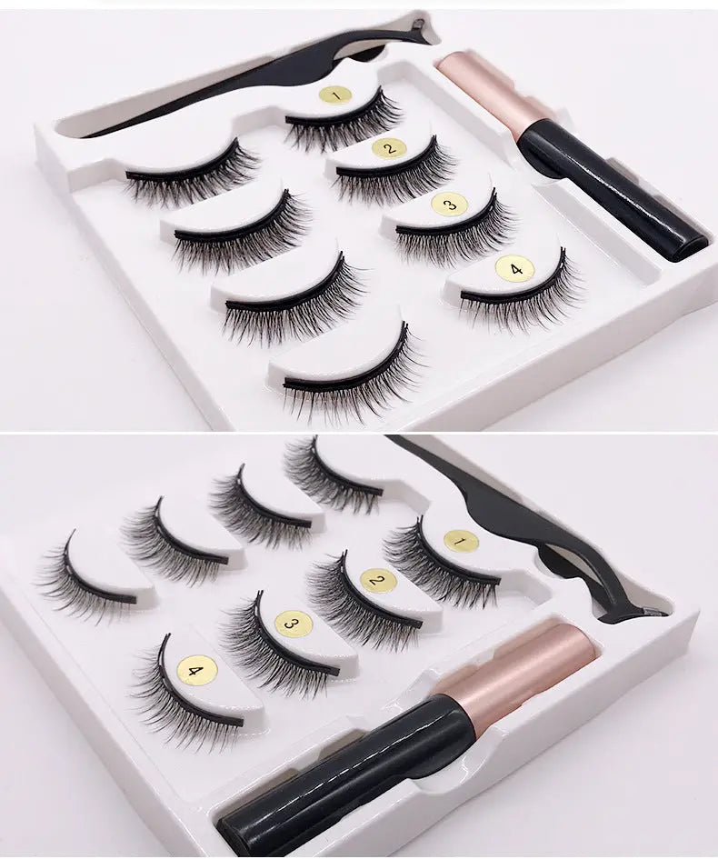 3D Natural Simulation Magnet Eyelashes Spot Four Pairs Of Magnetic Eyeliner Set CJdropshipping