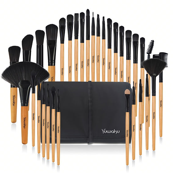 Portable 32-piece Makeup Brush Set, Ideal for Travel, Business Trips & Outdoor Use